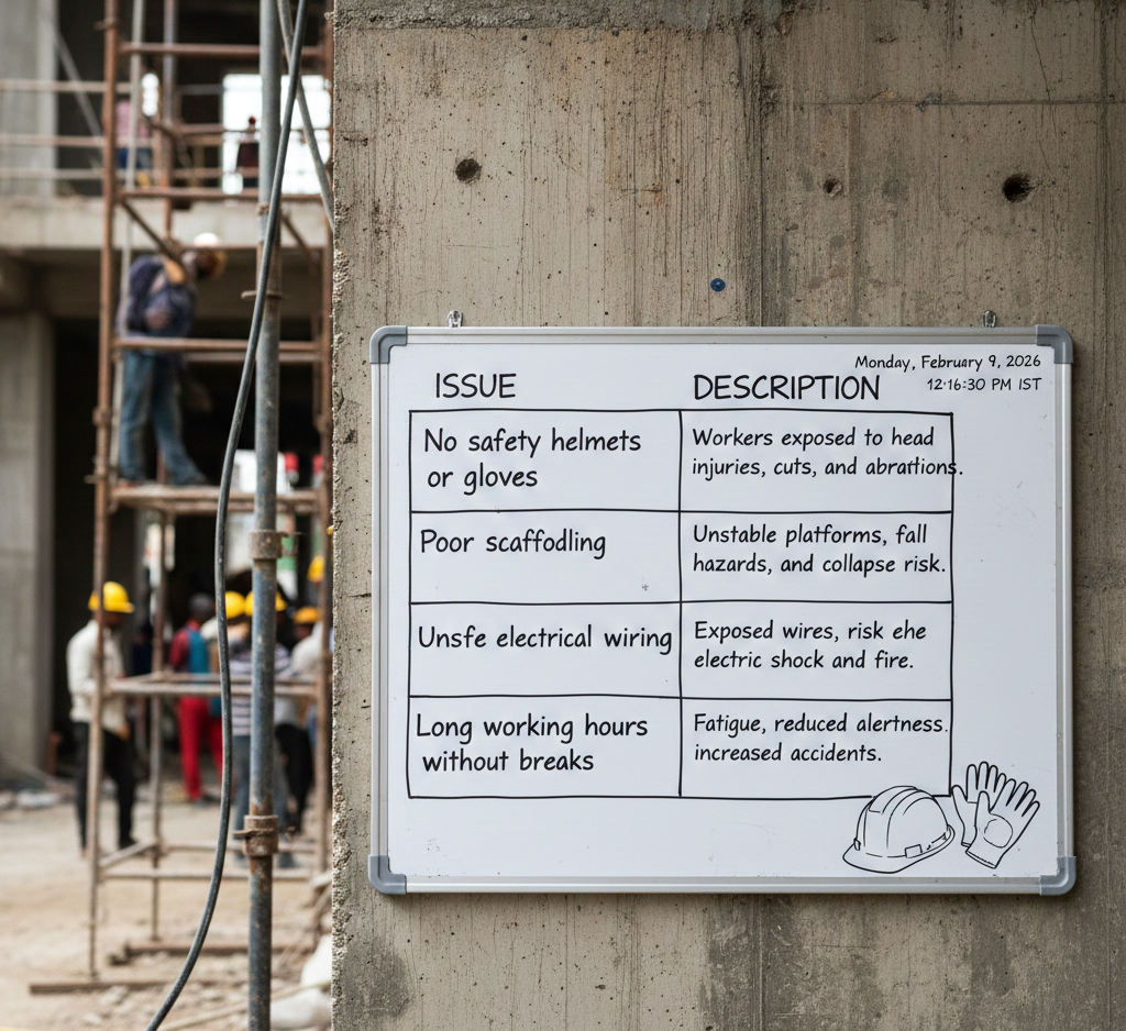 Unsafe Working Conditions for workers