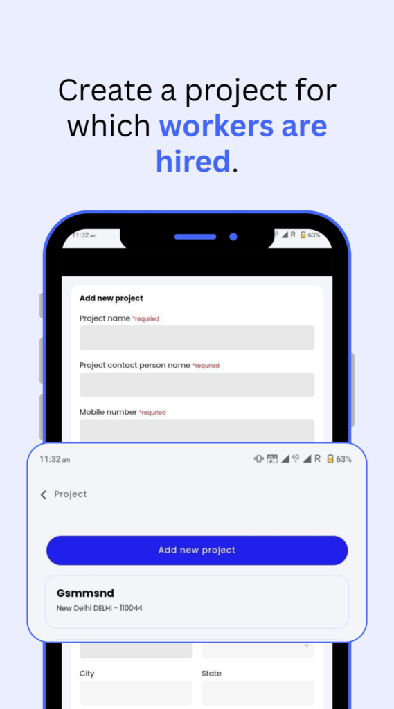 Create Project in Digital Labour Chowk Customer App