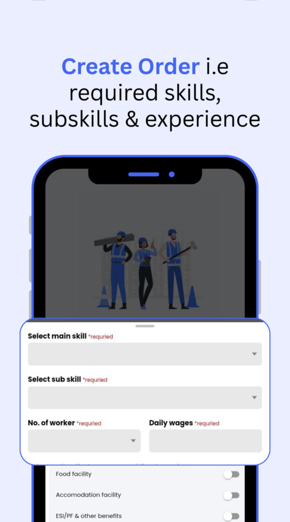 Create an Order in Digital Labour Chowk Customer App