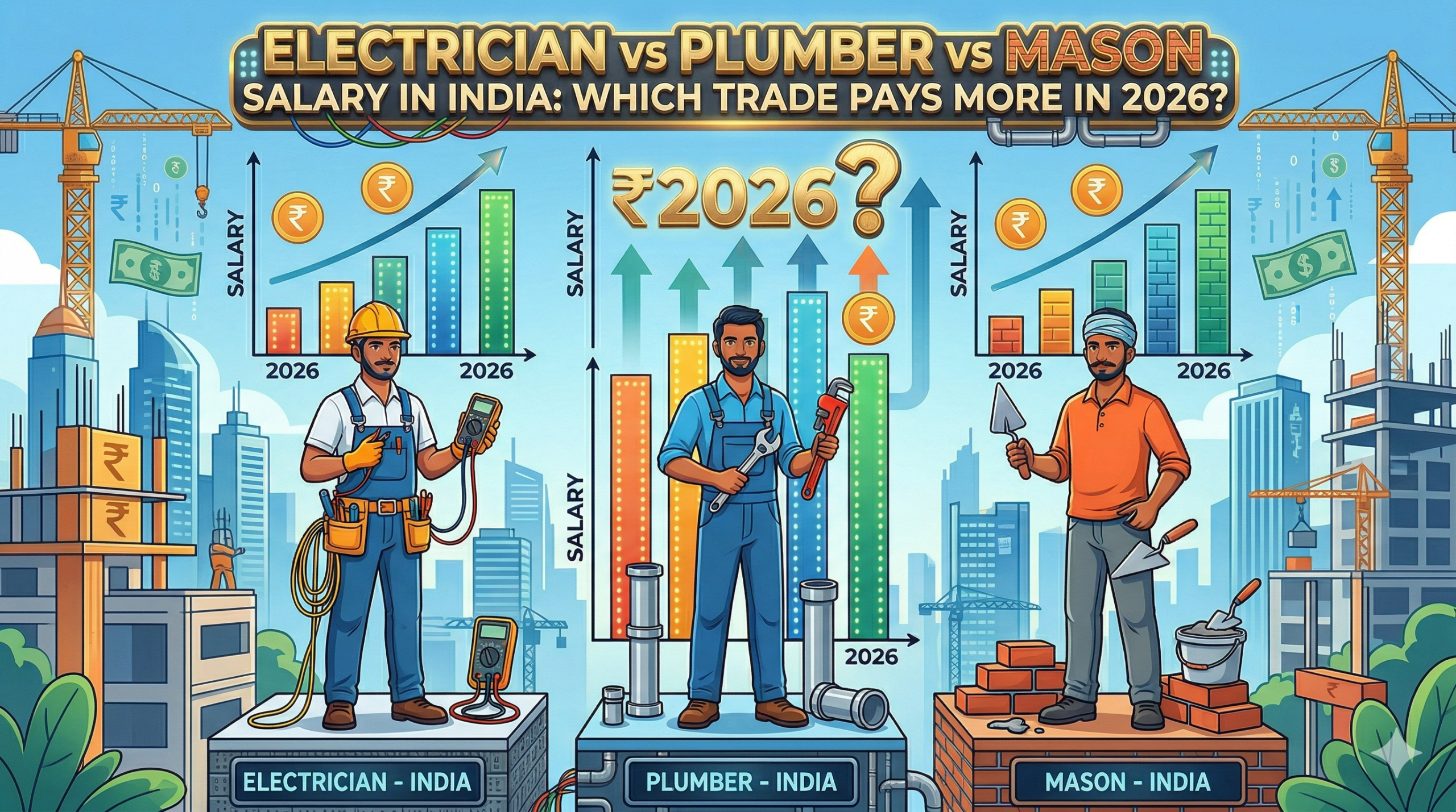 Electrician vs Plumber vs Mason Salary in India: Which Trade Pays More in 2026?