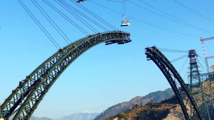 Chenab Railway Bridge Construction
